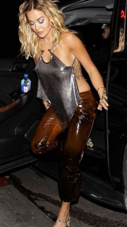 Rita Ora In Sexy Leather And Sheer Top!