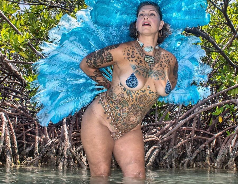 Danielle Colby Blue Headdress Nude