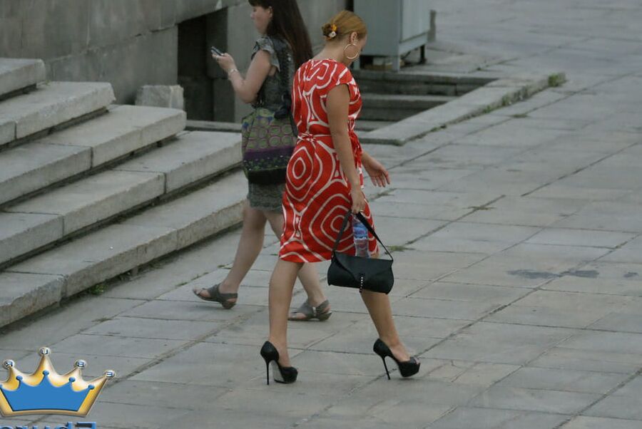High heels in street