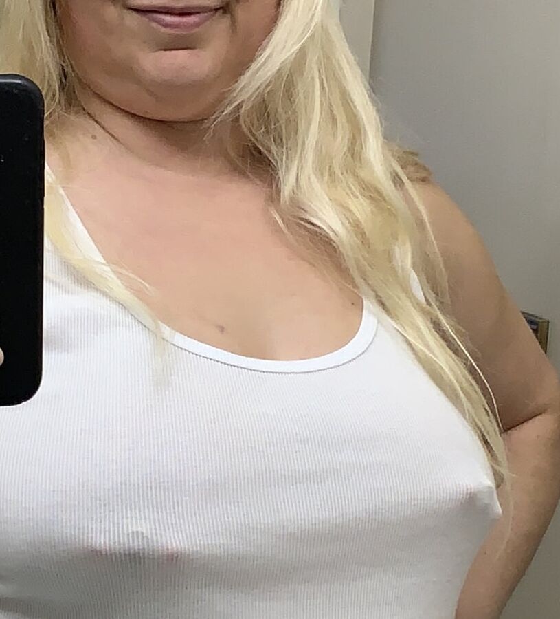 BBW Wife tits playing with pierced nipples