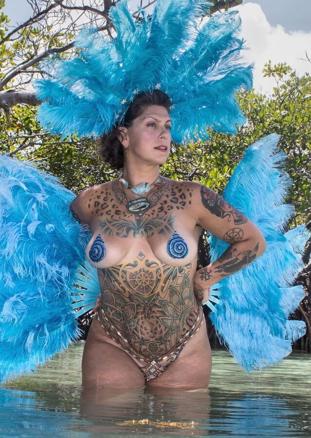 Danielle Colby Blue Headdress Nude