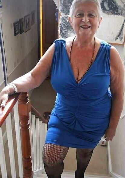 Granny dressed and upskirt