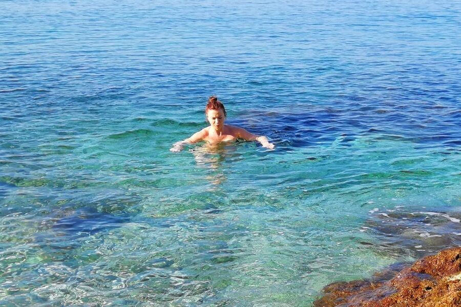 Greek cuckold slut Irina - Nude winter swim
