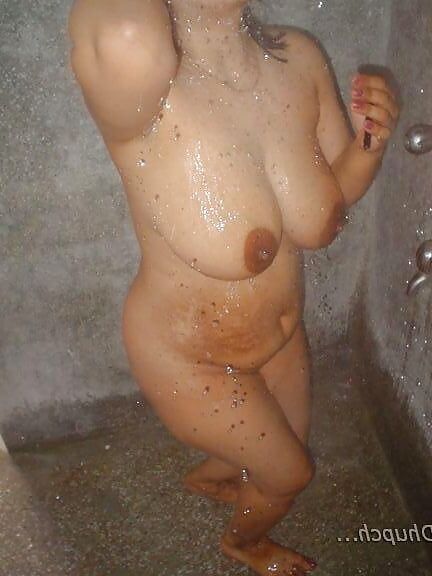 Desi big aunty bathing
