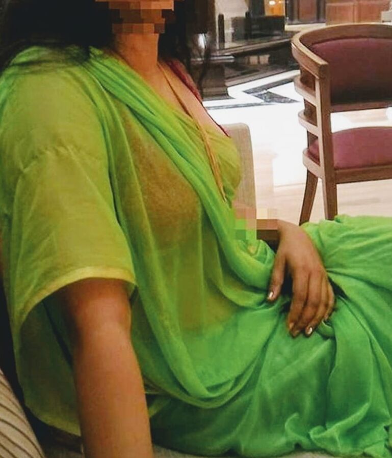 Desi Indian wife saree with bra