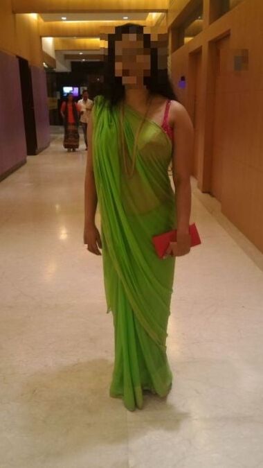 Desi Indian wife saree with bra