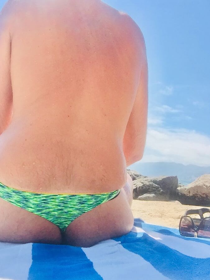 Green Thong at the Beach