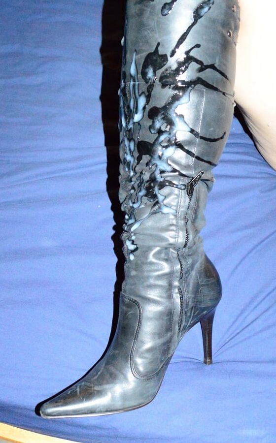 Cum covered boots