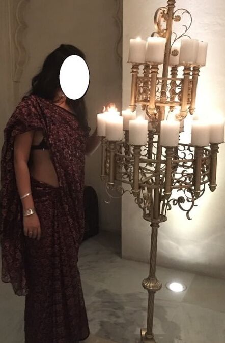 Sexy Desi wife saree with bra