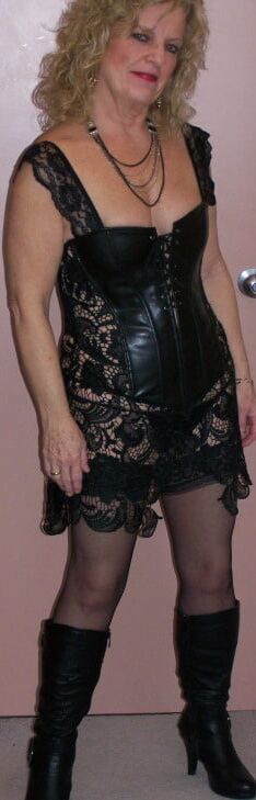 Leather and lace Bustier