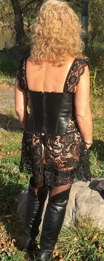 Leather and lace Bustier