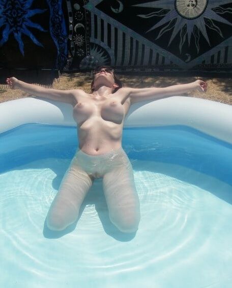 matures nude in the pool