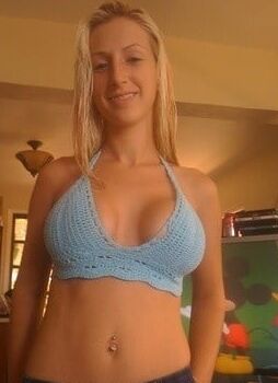 Pretty blonde with implants
