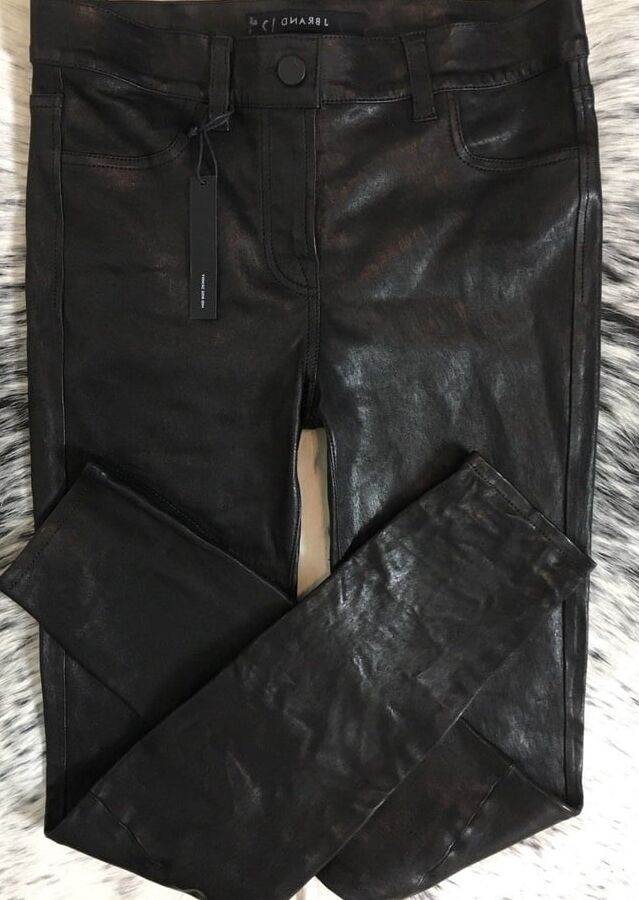J BRAND LEATHER PERFECT TIGHT SKINNY PUSH UP PANTS