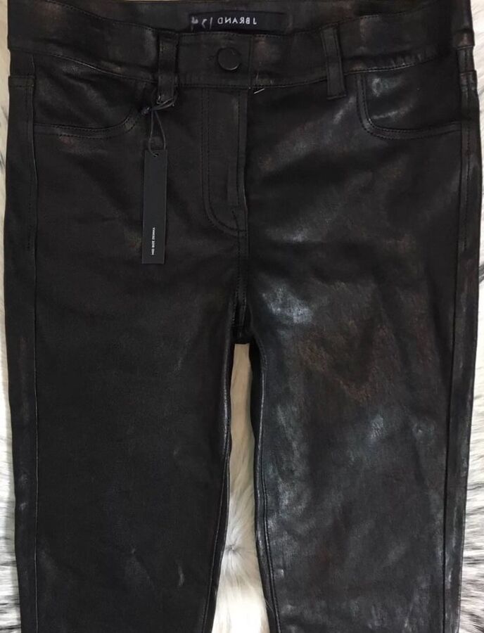 J BRAND LEATHER PERFECT TIGHT SKINNY PUSH UP PANTS