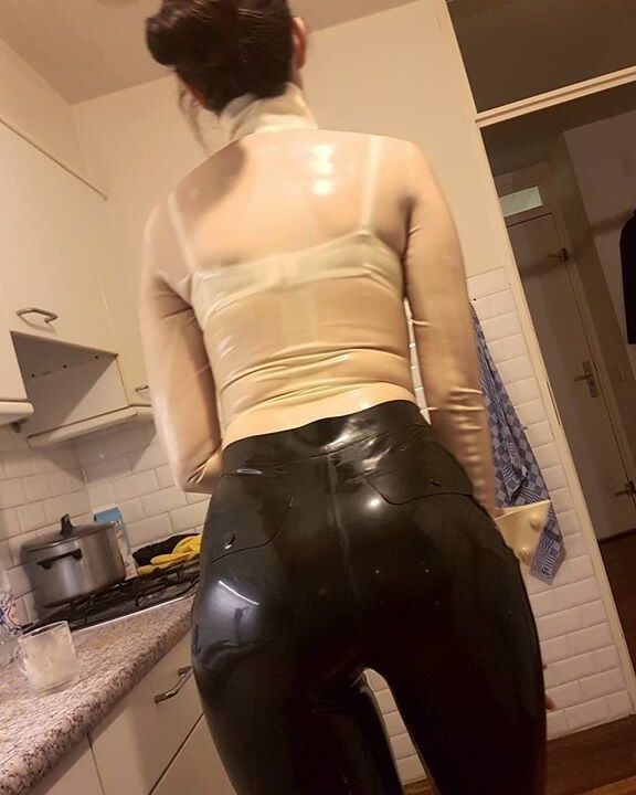 women in latex and rubber