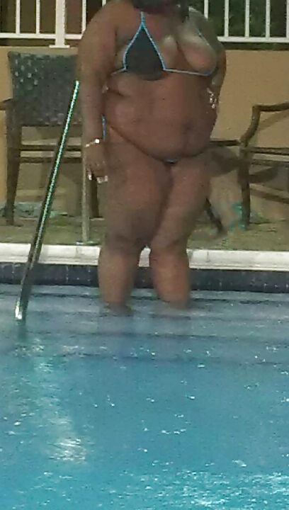 Tina at pool time.