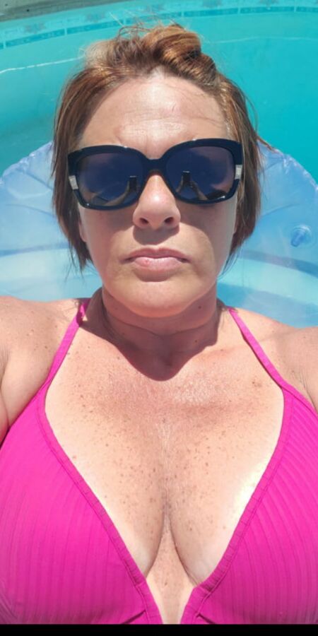 Tina at pool time.