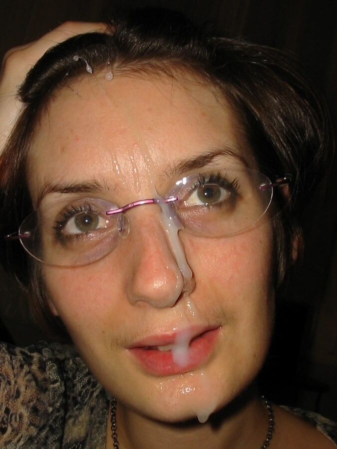 cum in face with glasses