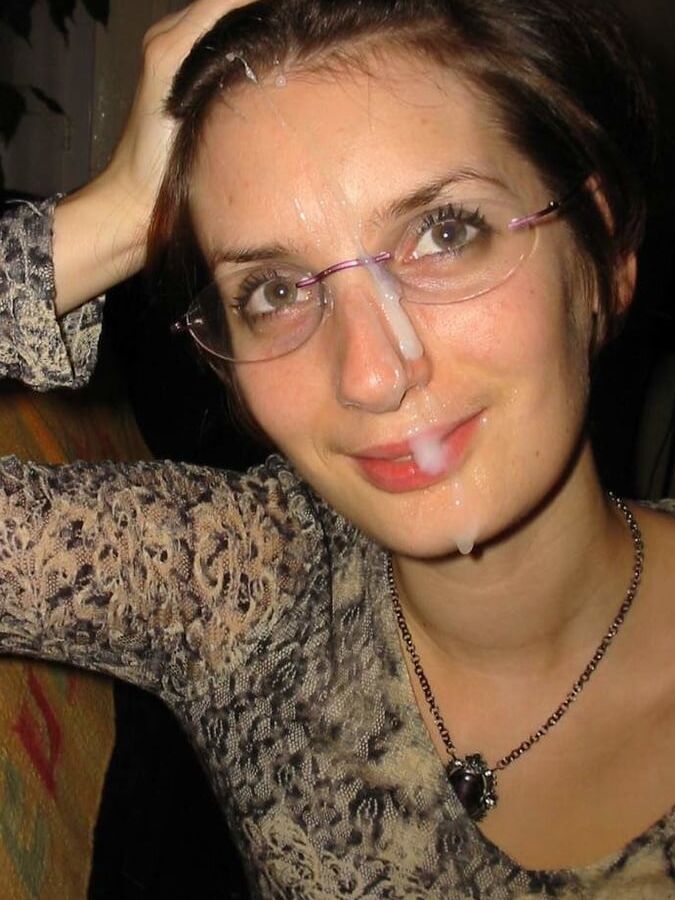 cum in face with glasses