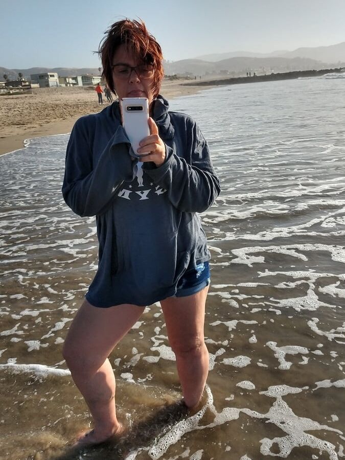 Tina at the beach
