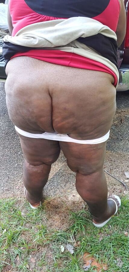Fucking fat black granny outside at the park