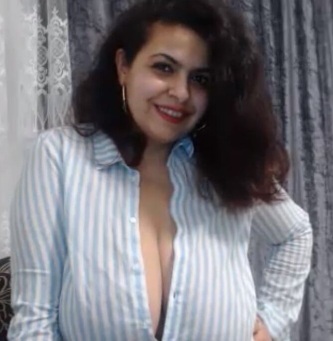 European Indian Super Busty and Shaved BBW Fully Exposed