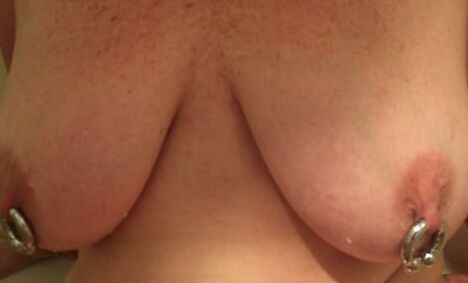 Dee&;s Large Gauge Nipple Piercings