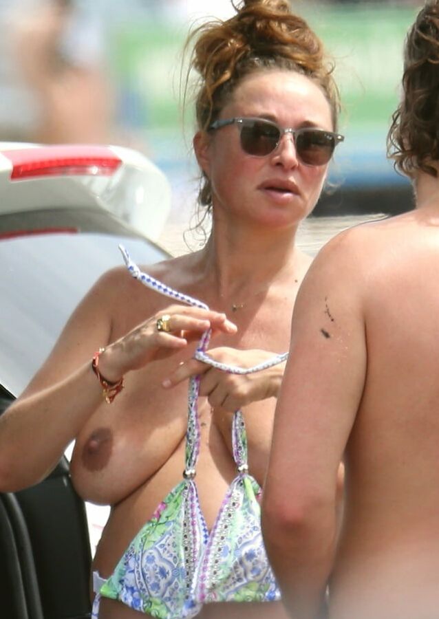 Camilla Francks topless and pregnant Bondi beach jan