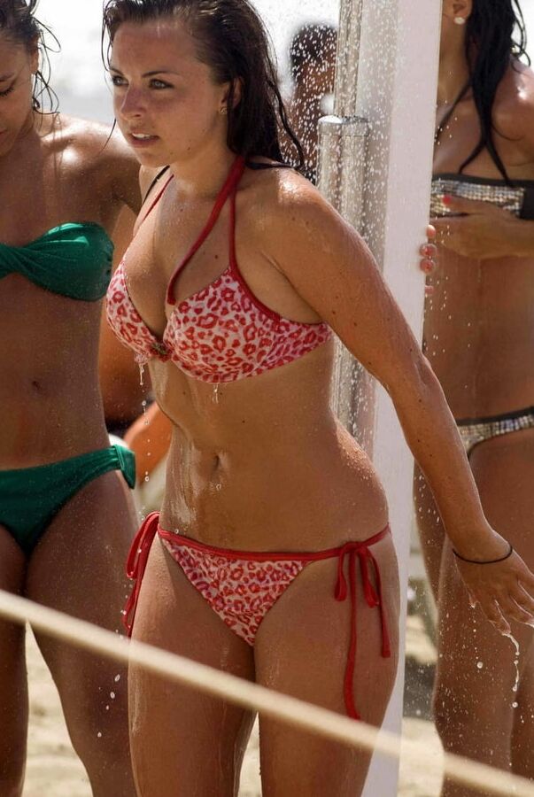 Louisa Lytton sexy in a red bikini.