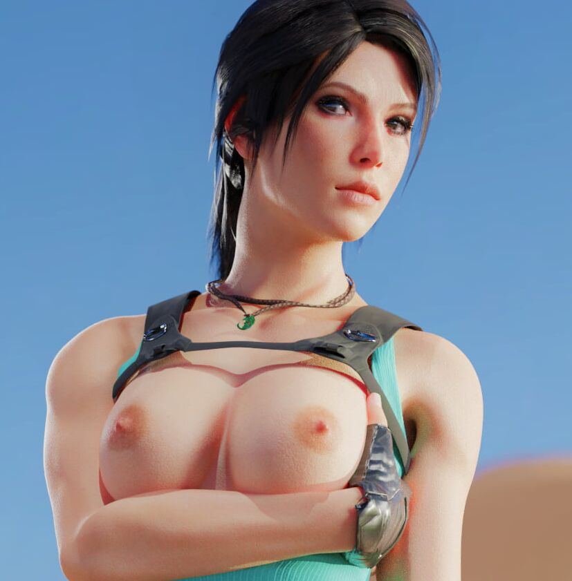 Lara Croft is asking for your cum