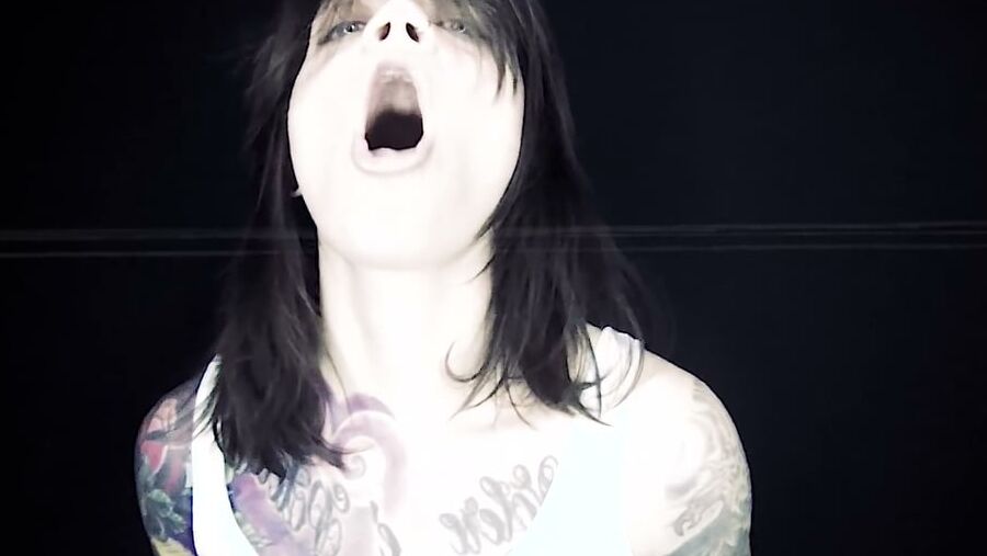 Rock Singer Renee Phoenix With Her Big Sexy Mouth Open