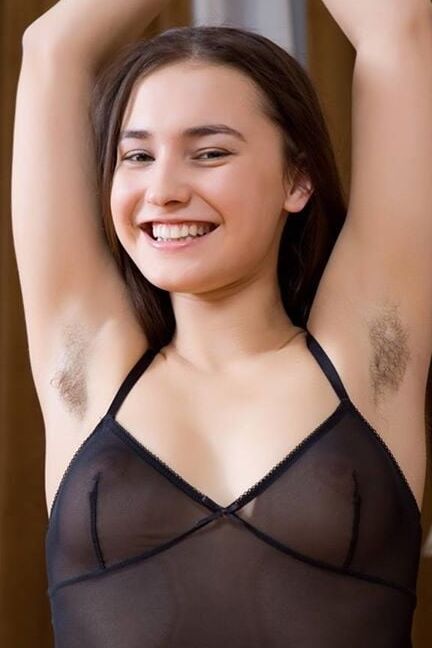 Hairy armpit women in see through or lingerie
