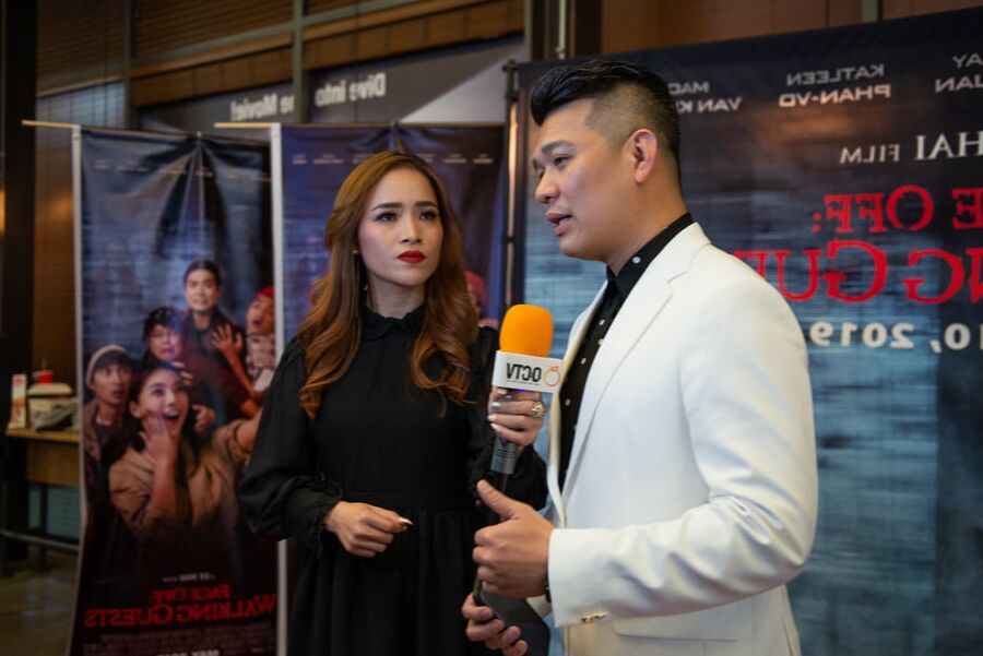 Beautiful Vietnamese Asian women at movie premier
