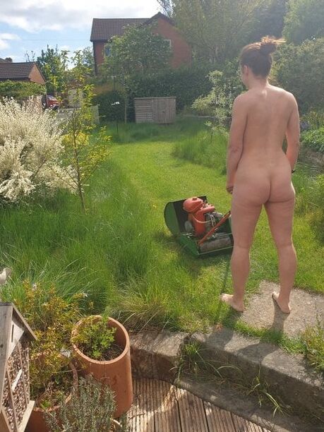 Nude gardening. Naked garden