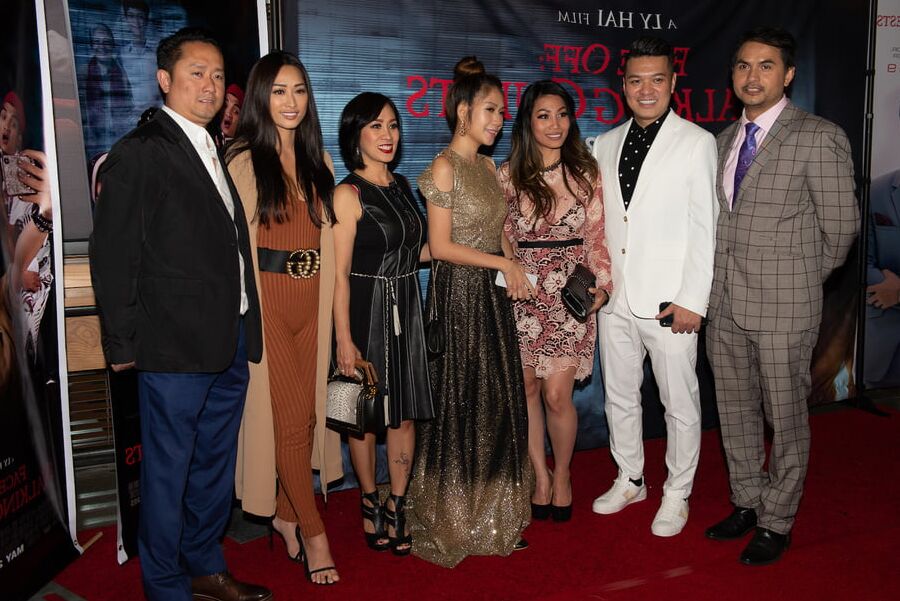 Beautiful Vietnamese Asian women at movie premier