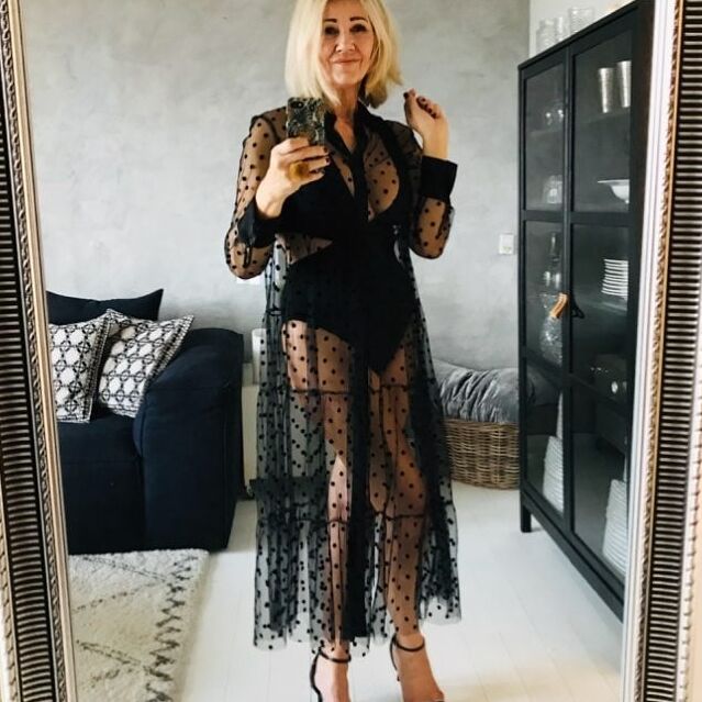 Hot mature Danish mom in lingerie