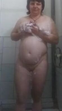 Russian mature in shower