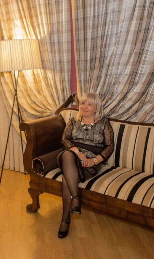 Mature and granny in black stockings