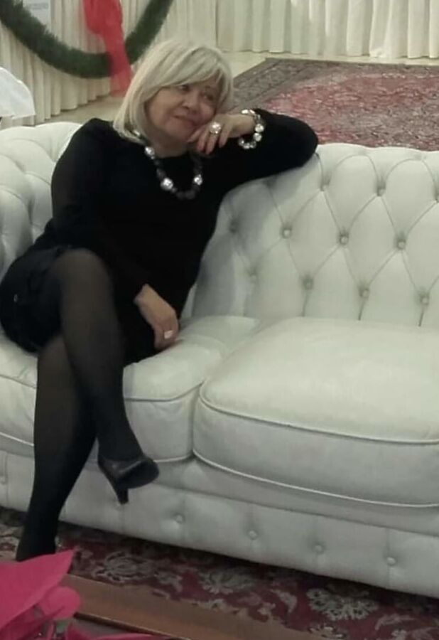 Mature and granny in black stockings