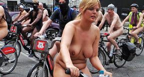 Cute Shapely Blonde London wnbr world naked bike ride
