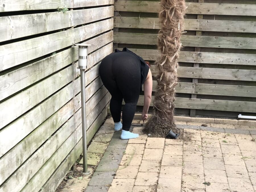 Working my ass off in garden
