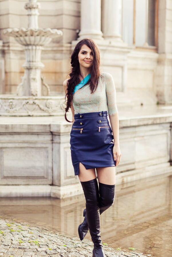 Blue Leather Skirt - by Redbull