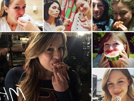 Melissa Benoist with food