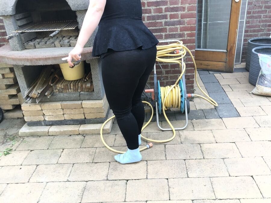 Working my ass off in garden