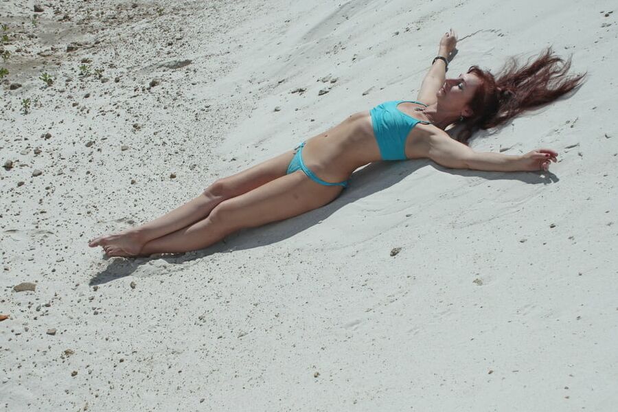 On White Sand in turquos bikini