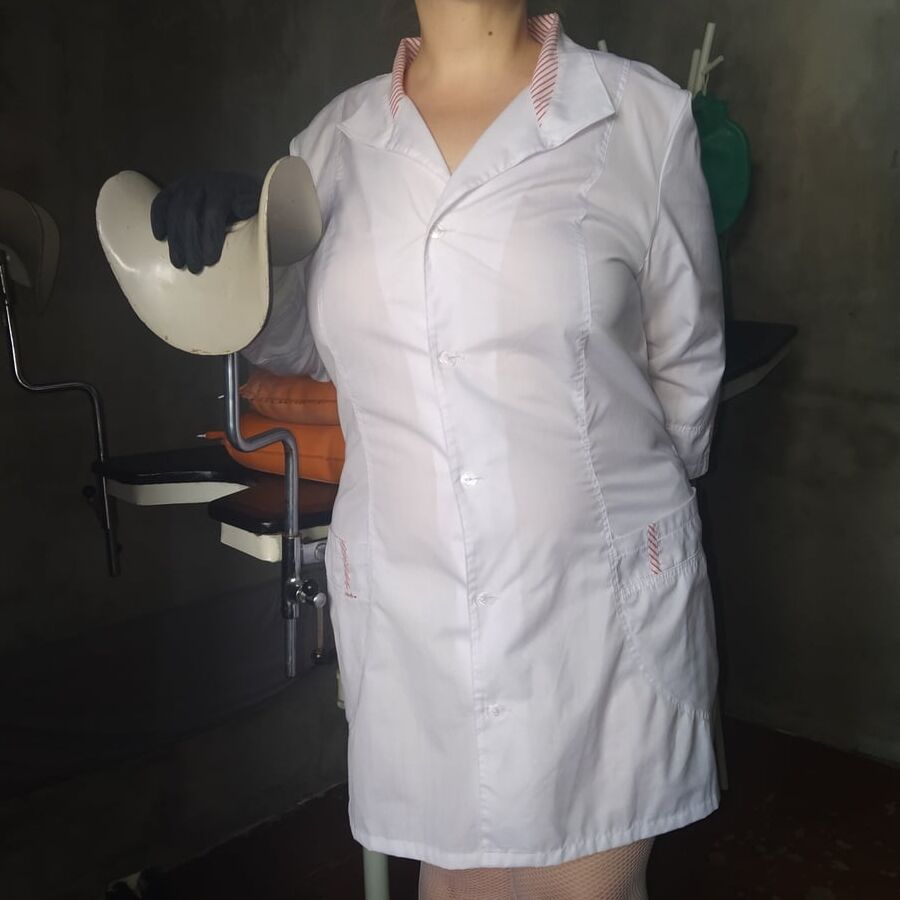 Russian nurse in stockings