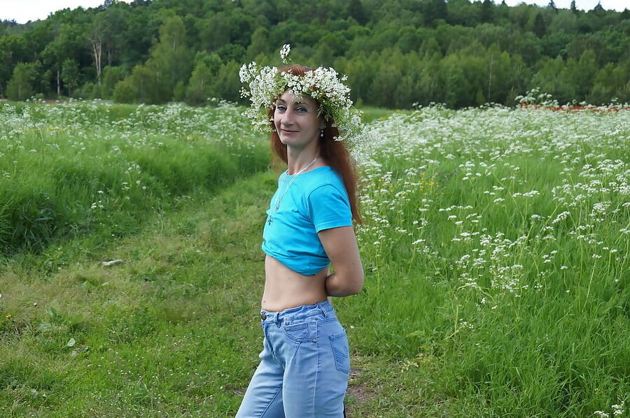 My Wife in White Flowers (near Moscow)