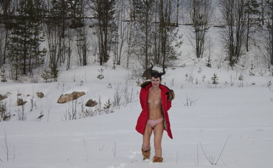 Naked on the Snow in Quarry