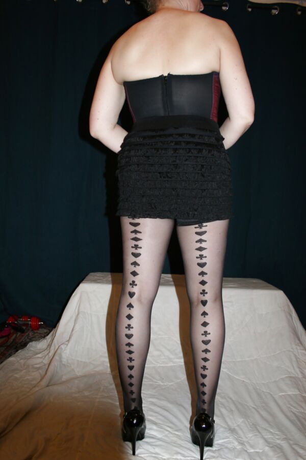 Black skirt and stockings
